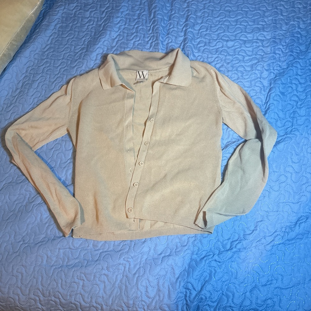 Worthington Light Tan Knit Cardigan